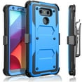thumbnail image 1 of LG G5 Case, [SUPER GUARD] Dual Layer Protection With [Built-in Screen Protector] Holster Locking Belt Clip+Circle(TM) Stylus Touch Screen Pen (Blue), 1 of 6