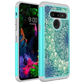 LG G8 ThinQ Case, KAESAR Hybrid Dual Layer Graphic PU Leather Colorful TPU Fashion Protective Cover Armor Case for LG G8 ThinQ (Green Mandala)
