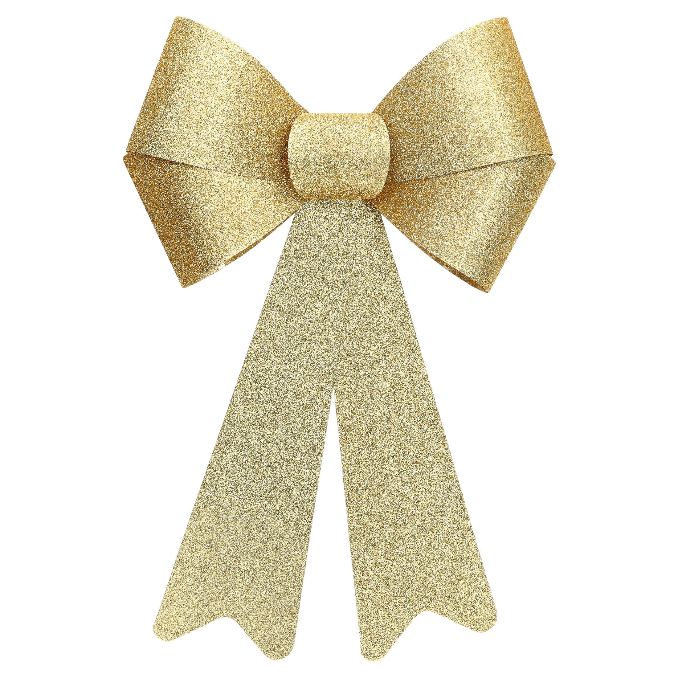 Gold Glitter Plastic Decorative Christmas Bow, 16", by Holiday Time