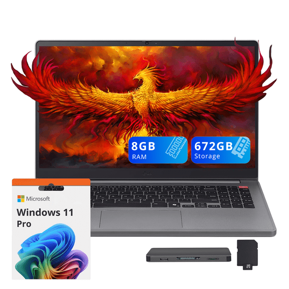 LG Gram 15.6" FHD Business Laptop, Intel Core i5-1334U, 8GB RAM, 672GB Storage (512GB SSD+160GB Docking Station Set), Intel Iris Xe Graphics, Numeric Keypad, HD Webcam, Wi-Fi 6, Win 11 Pro, Silver