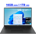 thumbnail image 1 of LG Gram 17 Premium Ultra-thin Business Laptop 17" WQXGA IPS Touchscreen (DCI-P3 99%) Intel 12-Core i7-1360P 16GB DDR5 1TB SSD Backlit Thunderbolt4 Long-Lasting Battery Win11 Black, 1 of 9
