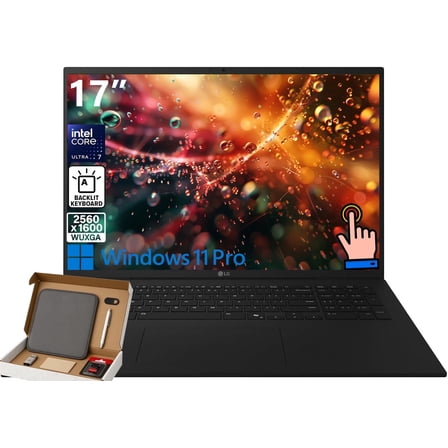 LG Gram 17" WQXGA Touchscreen Laptop, 32GB RAM, 1TB SSD, Intel Ultra 7 Series 2, Intel Arc Graphics, Wi-Fi 7, Copilot+PC, Windows 11 Pro, Lightweight Computer, Backlit KB