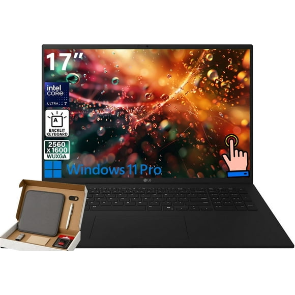 LG Gram 17" WQXGA Touchscreen Laptop, 32GB RAM, 1TB SSD, Intel Ultra 7 Series 2, Intel Arc Graphics, Wi-Fi 7, Copilot+PC, Windows 11 Pro, Lightweight Computer, Backlit KB