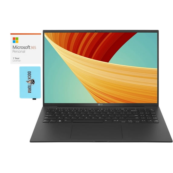 LG Gram Pro Home/Business Laptop (Intel i7-1360P 12-Core, 16.0in 144 Hz Wide QXGA (2560x1600), NVIDIA GeForce RTX 3050, Win 11 Pro) with Microsoft 365 Personal , Dockztorm Hub