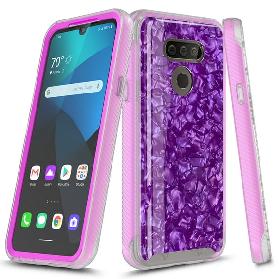LG Harmony 4 Case, LG Premier Pro Plus Case, LG Xpression Plus 3 Case, Rosebono Graphic Design Shockproof Protective Rugged Hybrid Bumper Case for LG Harmony 4 (Purple Shell)