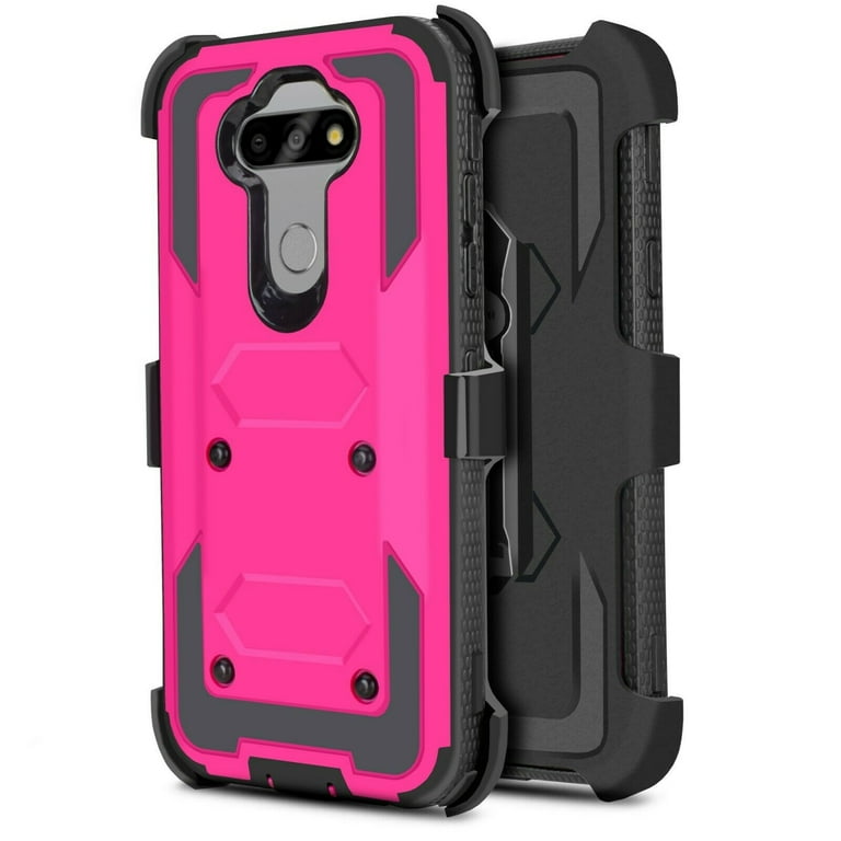 for LG Harmony 4 LG Premier Pro Plus LG K41 Phone Case Dual Layer Full Body Rugged Clear Back Case Drop Resistant Shockproof Case with Built In Screen
