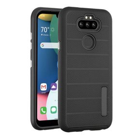 LG K31 /Aristo 5 /Fortune 3 Case Anti-Drop Protection Hybrid Impact Heavy Duty Dual Layers Body Protective Textured Anti Slip Armor Rubber Rugged Cover BLACK Case for LG Aristo 5, LG K31, LG Fortune 3