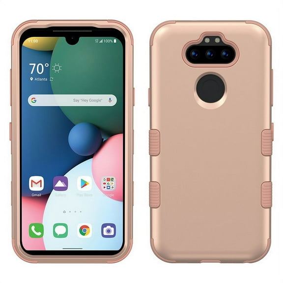 LG K31 /Aristo 5 /Fortune 3 Phone Case 3 in 1 Hybrid Armor Hard Silicone Rubber Heavy Duty Rugged Bumper Shockproof [Military-Grade] Protective ROSE GOLD Cover for LG Aristo 5, LG K31, LG Fortune 3