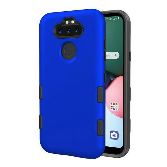 LG K31 /Aristo 5 /Fortune 3 Phone Case Dual Layers Hard & TPU Rubber Silicone Full Body Protective Hybrid Armor Heavy Duty Grip Bumper Shockproof Cover [BLUE] for LG Aristo 5, LG K31, LG Fortune 3