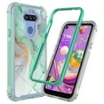 thumbnail image 1 of LG K31 Case, LG K8X/Aristo 5 Plus/Aristo 5/Phoenix 5/Fortune 3/Risio 4/Tribute Monarch Case, Rosebono Hybrid IMD Design Graphic Cover Armor Case for LG K31 (Green Marble), 1 of 5