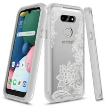 LG K31 Case, LG Aristo 5 Plus/Aristo 5/Phoenix 5/Fortune 3/Risio 4 Case, KAESAR Graphic Design Impact Resistant Rugged Clear Hybrid Bumper Case for LG K31 (Lace Flower)