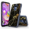 thumbnail image 1 of LG K31 Case, LG K8X/Aristo 5 Plus/Aristo 5/Phoenix 5/Fortune 3/Risio 4/Tribute Monarch Case, Rosebono Glitter Sparkle Laser Black Marble Graphic Fashion Cute Skin Cover Case for LG K31, 1 of 5