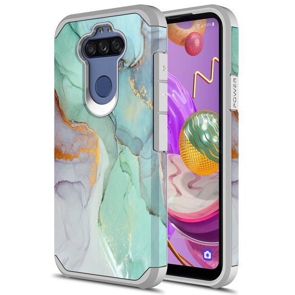LG K31 Case, LG Tribute Monarch/Aristo 5 Plus/Aristo 5/Phoenix 5/Fortune 3/Risio 4 Case, Rosebono Slim Hybrid Graphic Fashion Case for LG K31 (Green Marble)