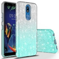 LG K40 Case, KAESAR Cute Fashinon Slim Luxury Shinning Sparkle Bling Classy Glitter Sparkle Girl Girly Women Protective Cover for LG K40 (Silver / Teal)