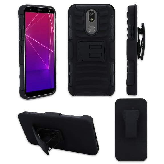 LG K40 Phone Case, Strong Durable Kickstand Clip Shock Resistant for LG K40 Phone Case Black