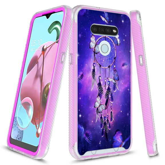 LG K51 Case, KAESAR Graphic Design Shockproof Impact Resistant Protective Full-Body Rugged Clear Hybrid Bumper Case for LG K51 (Dream Catcher)