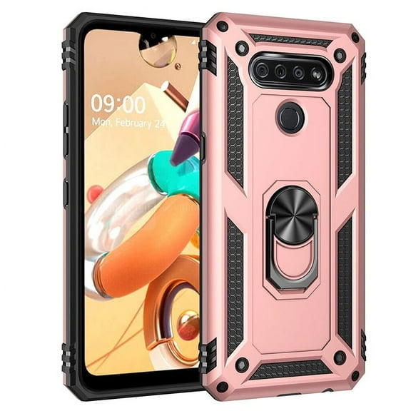 LG K51 Phone Case, Kickstand Slim Strong Protective Multi-Function for LG K51 Phone Case Rose Gold