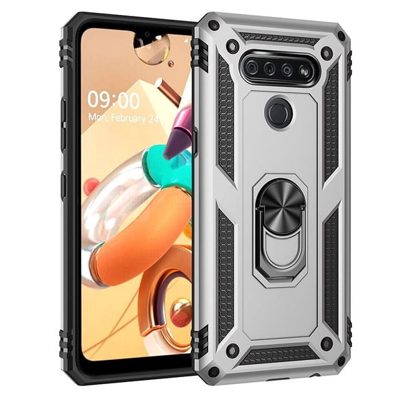 LG K51 Phone Case, Kickstand Slim Strong Protective Multi-Function for LG K51 Phone Case Silver