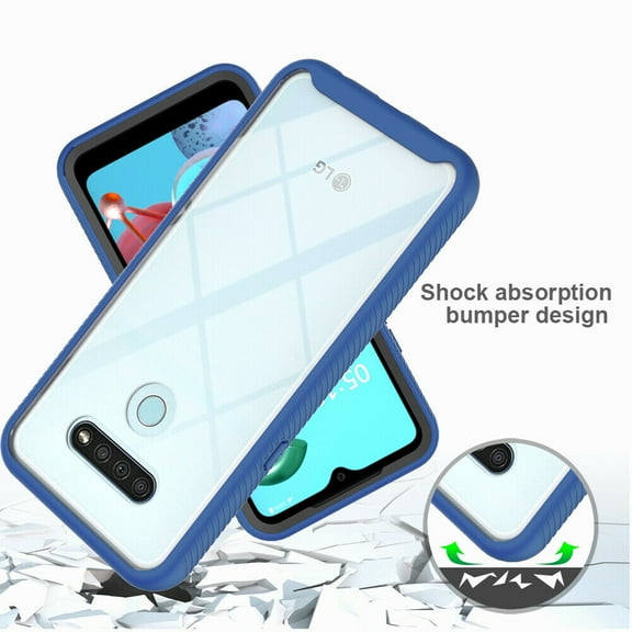 LG K51 Phone Case, LG Reflect (LM-K500) Case, [NOT FIT LG K50] Circlemalls Transparent Durable Hybrid Drop Protection Armor Rugged Protective Phone Cover - Blue