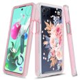 thumbnail image 1 of LG K92 5G Case, Rosebono Graphic Design Shockproof Impact Resistant Protective Full-Body Rugged Clear Hybrid Bumper Case For LG K92 5G (Pink Flower), 1 of 5