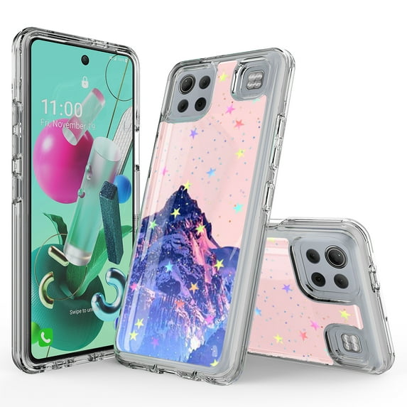 LG K92 5G Case, Rosebono Hybrid Bling Glitter Sparkle Epoxy Graphic Colorful Silicone Skin Cover Armor Case for LG K92 5G (Mountain)