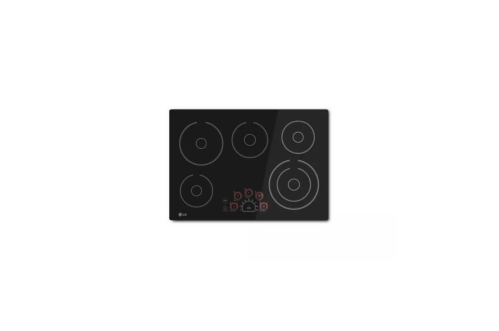 LG LCE3010SB 30 inch 5 Burner Black Smooth Surface Electric Cooktop