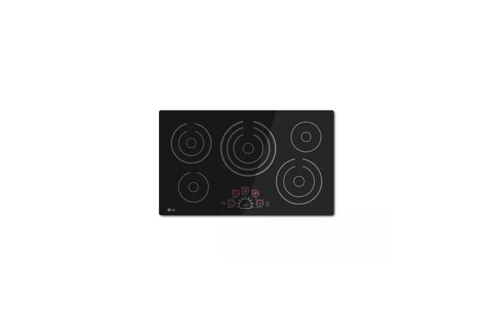 LG LCE3610SB 36 inch 5 Burner Black Electric Cooktop
