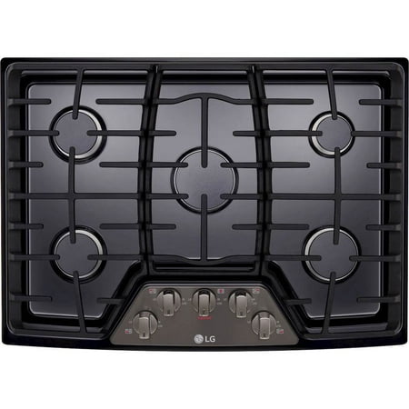 LG - 30" Built-In Gas Cooktop with Superboil Burner - Black stainless steel