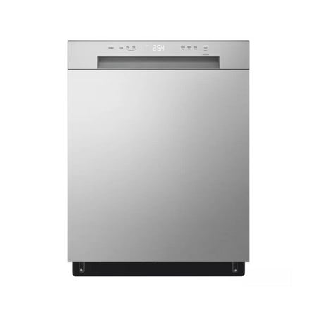 LG - 24-in Front Control Built-In Stainless Steel Tub Dishwasher with SenseClean and 52dBA - Stainless Steel Look