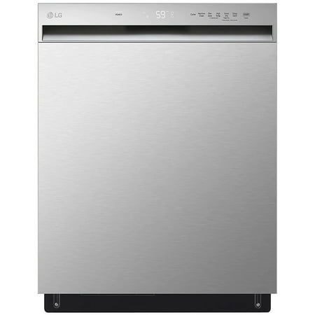 LG - 24-in Front Control Built-In Stainless Steel Tub Dishwasher with QuadWash and 50dBA - Stainless Steel