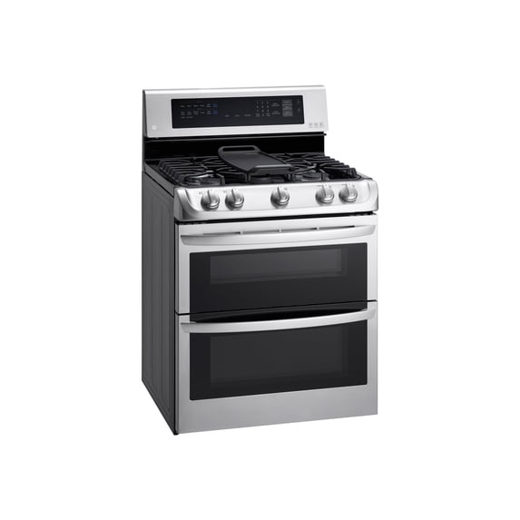 LG LDG4315ST 6.9 cu.ft. Gas Double Oven Range with ProBake Convection™/ EasyClean®/ SmoothTouch™/ 5 BNR/Griddle Plate, Stainless Steel