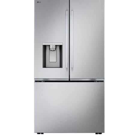 LG - 36-in Counter-Depth MAX 23.7 Cu. Ft. French Door Smart Refrigerator with Zero Clearance - Stainless Steel