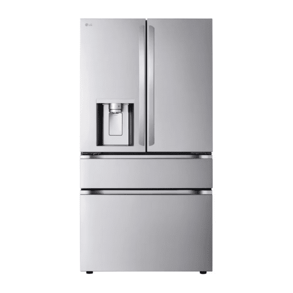LG 36 Inch Counter-Depth MAX 4-Door French Door Smart Refrigerator with 25 cu. ft Capacity, Dual Ice Makers,Fingerprint Resistant Stainless Steel LF25G8330S