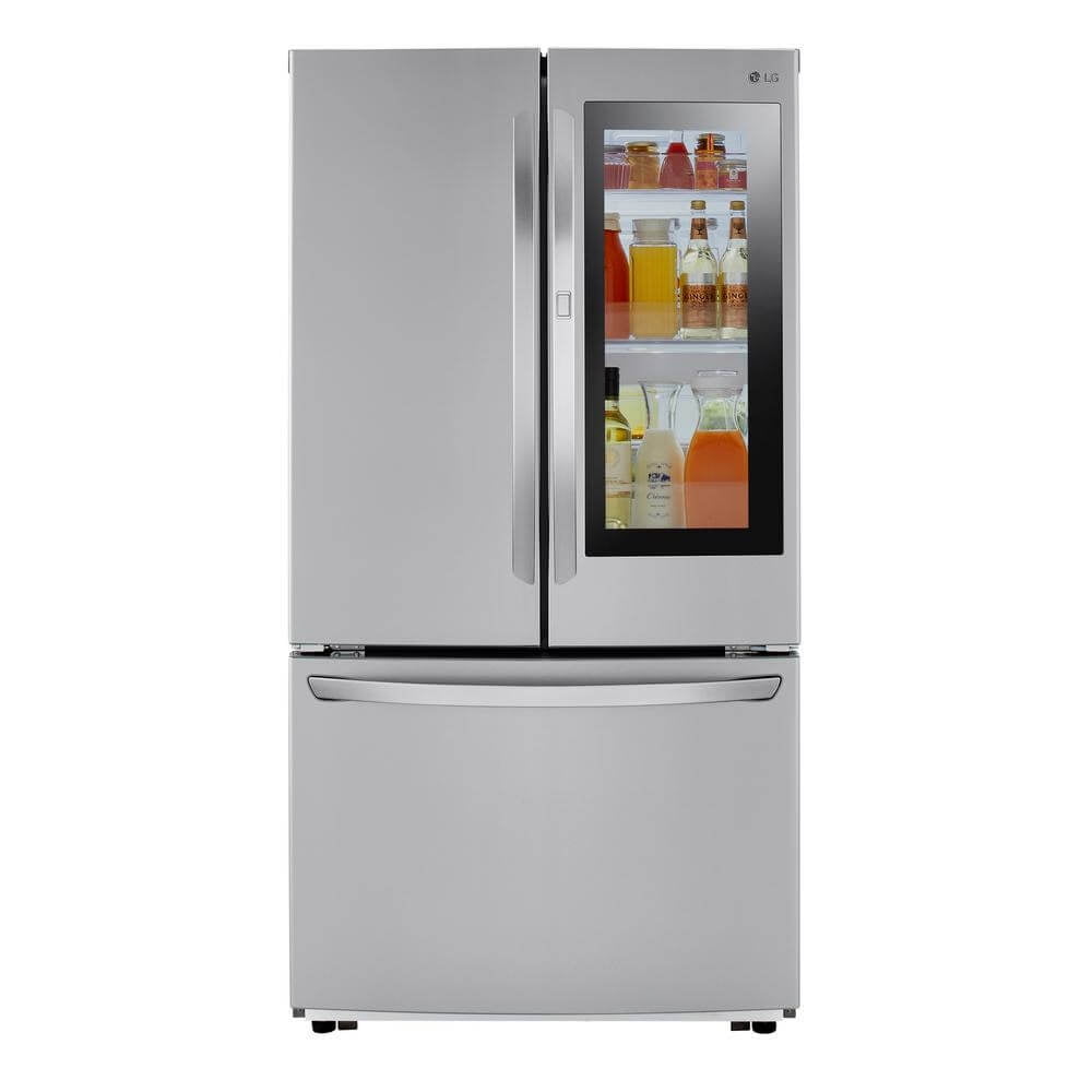 LG LFCC23596S 23 cu.ft. 3 Door French Door, Non-Dispense InstaView, Counter-Depth, PrintProof Stainless Steel
