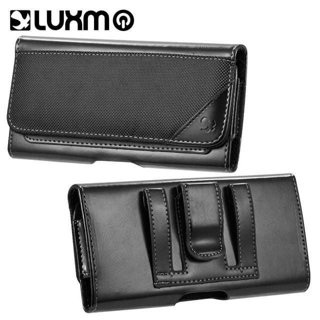 LG LPIP8LLU32HBK 5.5 in. Luxmo No.32 Horizontal Universal Leather Pouch for iphone - Black