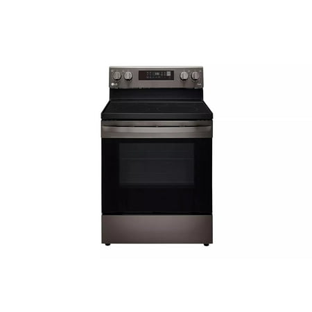 LG - 6.3 Cu. Ft. Smart Freestanding Electric Convection Range with Easy Clean, Air Fry and WideView Window - Black Stainless Steel