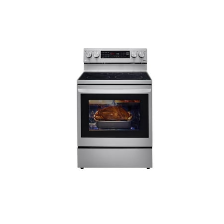 LG - 6.3 Cu. Ft. Smart Freestanding Electric Convection Range with EasyClean and InstaView - Stainless Steel