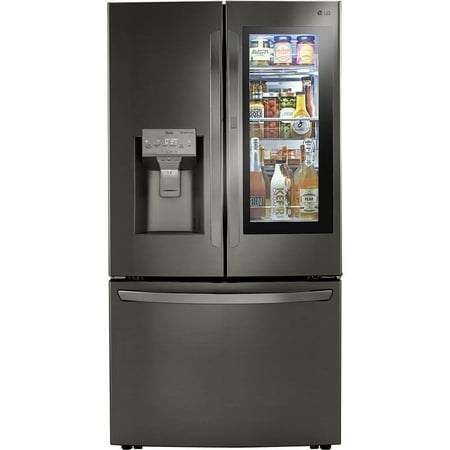 LG - 29.5 Cu. Ft. 4-Door French Door Refrigerator with InstaView Door-in-Door and Craft Ice - Black stainless steel