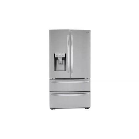 LG - 22 Cu. Ft. 4-Door French Door Smart Refrigerator with Craft Ice - Stainless steel