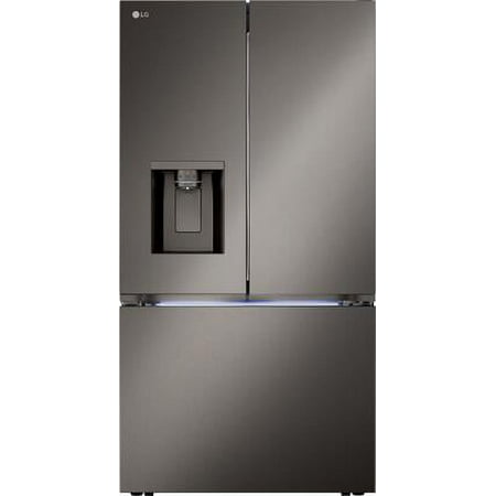 LG - Counter-Depth MAX 25.5 Cu. Ft. French Door Smart Refrigerator with Four Kinds of Ice - Printproof Black Stainless Steel