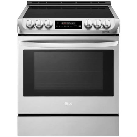 LG - 6.3 Cu. Ft. Slide-In Electric Induction True Convection Range with SmoothTouch Glass Controls - Stainless steel