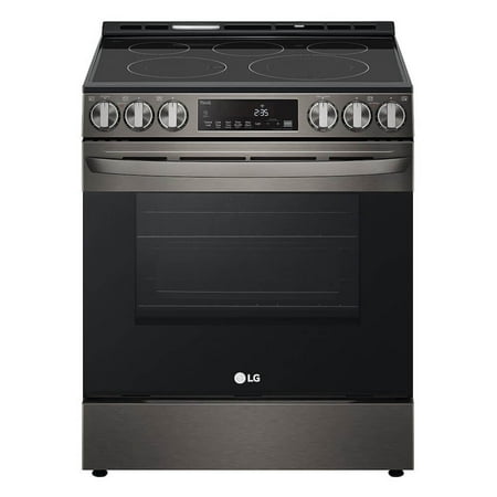 LG - 6.3 cu ft Electric Slide In Range with Air Fry and Smart Wi-Fi Enabled - Black stainless steel