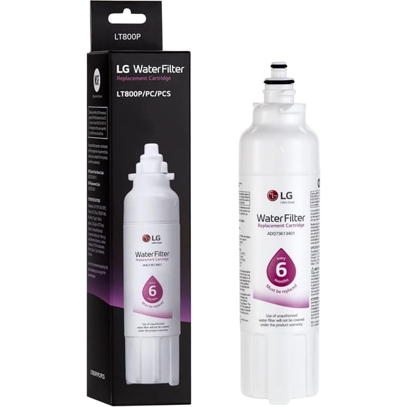 LG LT800P Refrigerator Water Filter, Replacement for ADQ73613401 ADQ73613408 ADQ75795104, NSF 42 & 53 Certified, 6-Month / 200-Gallon Capacity, White,1 Pack