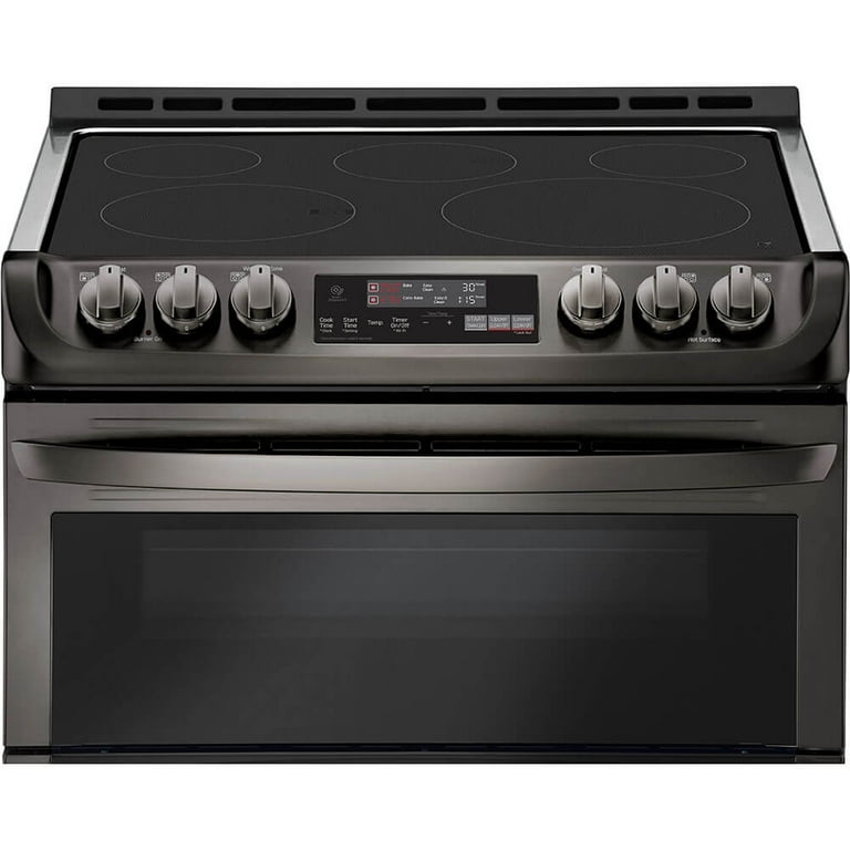 Lg double oven electric 2024 range black stainless