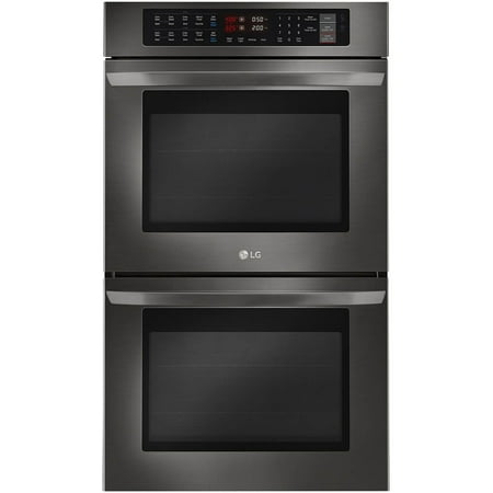 LG - 30" Built-In Electric Convection Double Wall Oven with EasyClean - Black Stainless Steel