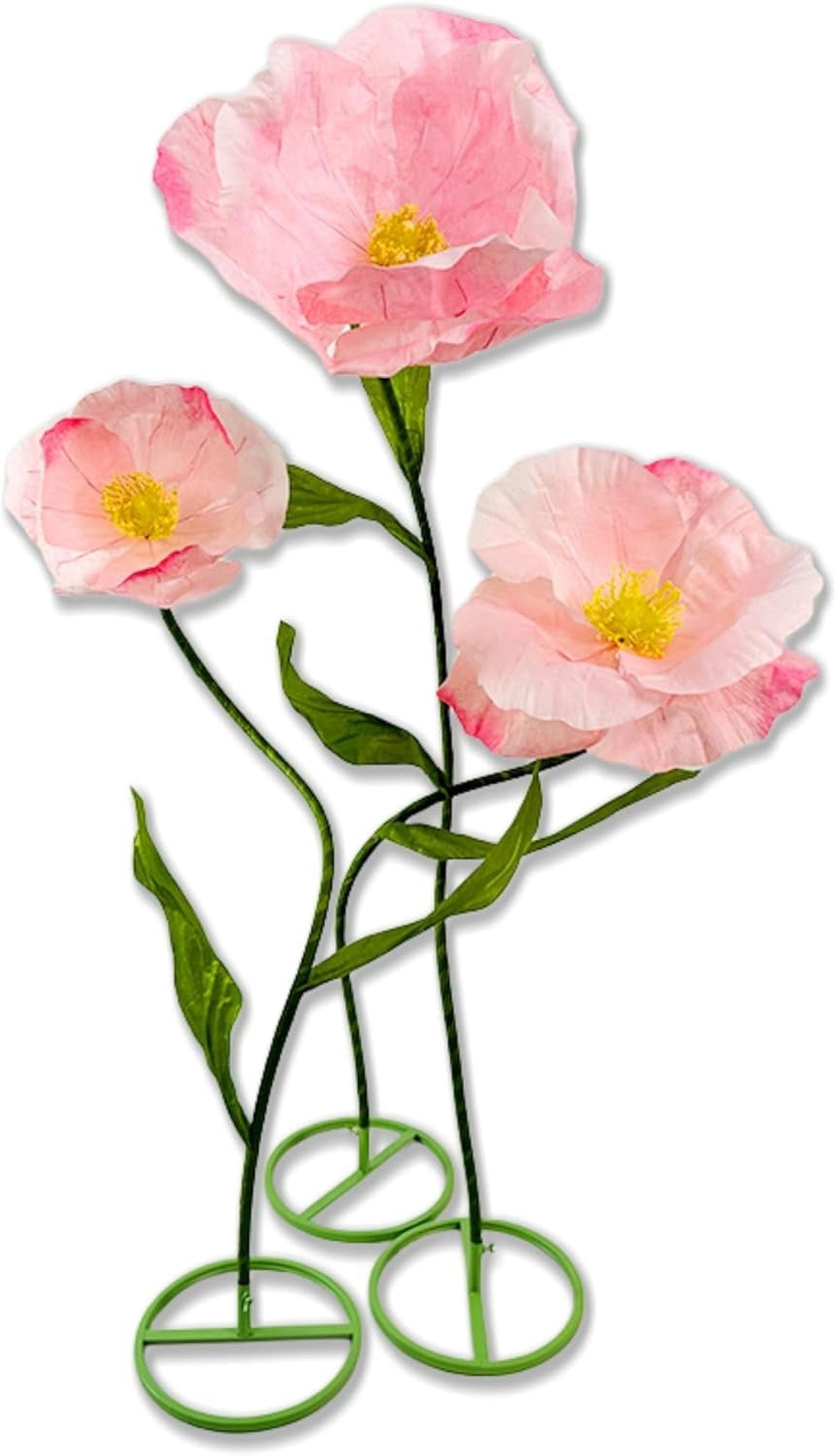 LG Louis Garden 5.9’ Artificial Waterproof Fiber Cloth Pink Poppy Wedding Flower Backdrop