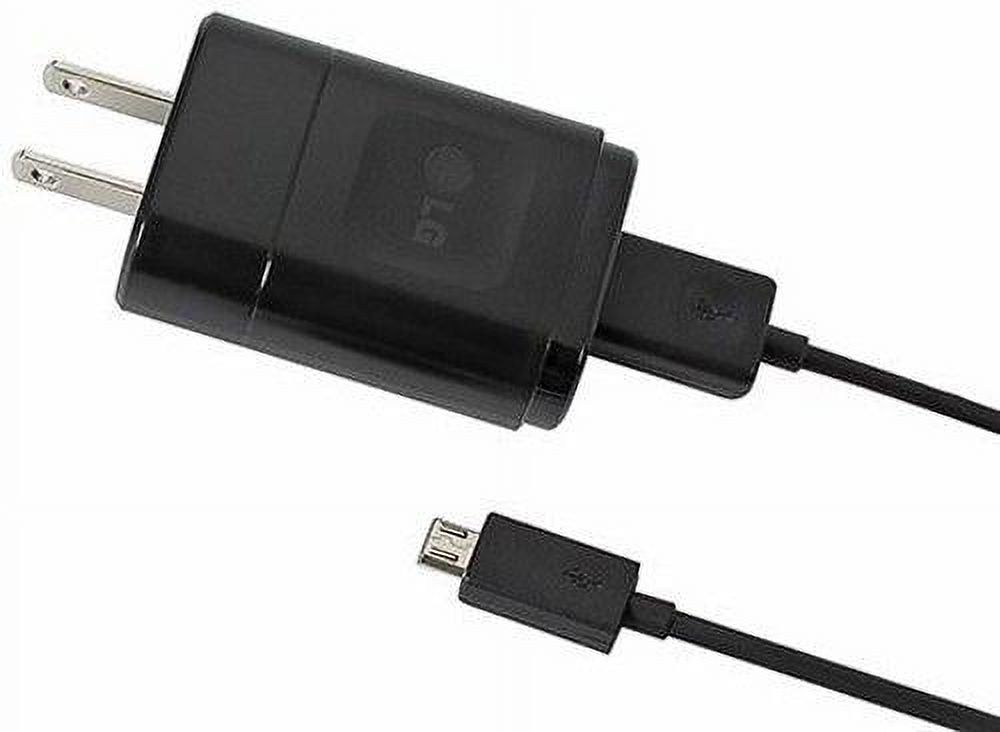 LG MCS-02W/SGDY0017903 Travel Charger with Micro USB Data Cable - Original OEM - Non-Retail Packaging - Black - New - image 1 of 1