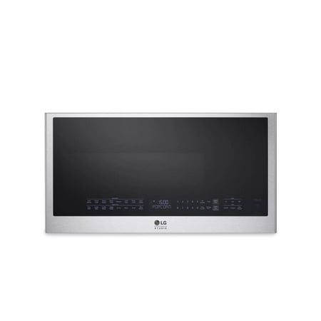 LG - STUDIO 1.7 Cu. Ft. Convection Over-the-Range Microwave with Air Fry - Stainless steel