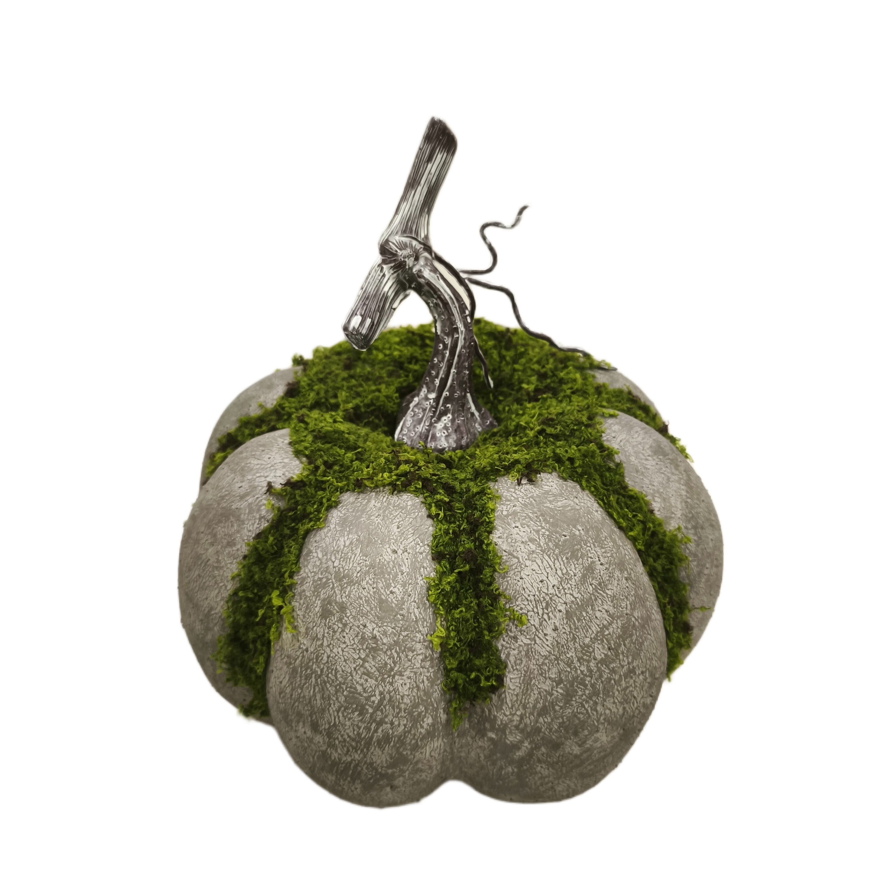 Mossy Pumpkin Decoration, Multicolor, 8.1", Halloween by Way To Celebrate