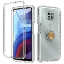 for LG Motorola Moto G Power 2021 Ring Kickstand Full Body Built In Screen Protector Clear Phone Case PU Shock Bumper Scratch Guard Skin Wrap Slim Cover
